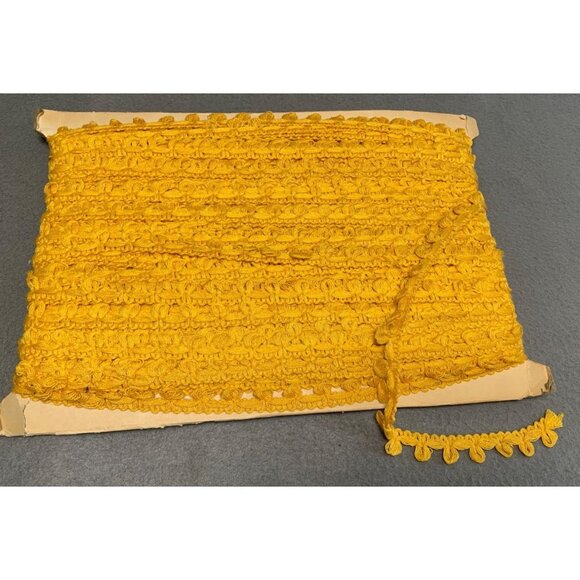 Yellow Pom Pom Trim Lace 156 Feet - Picture 1 of 6